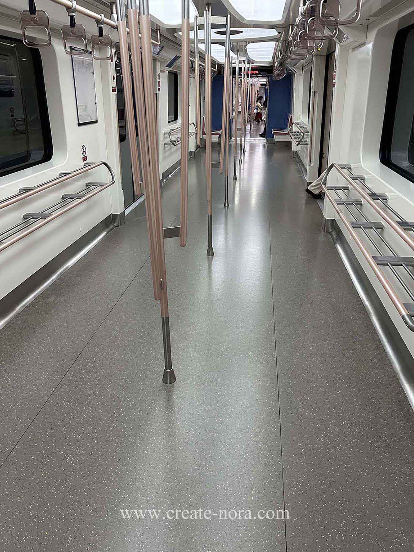 the photo of nora rubber flooring in Shanghai Pudong Airport MRT Line 1